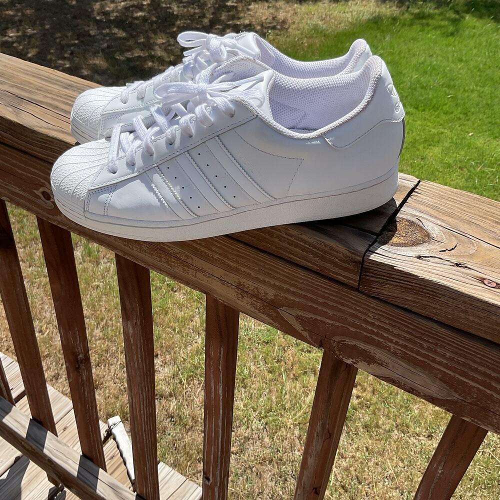Adidas Superstar All White Mens Shoes Size 11 - Picture 8 of 12